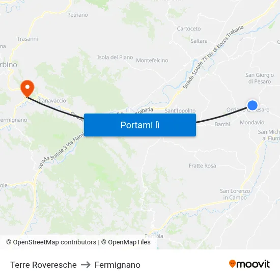 Terre Roveresche to Fermignano map