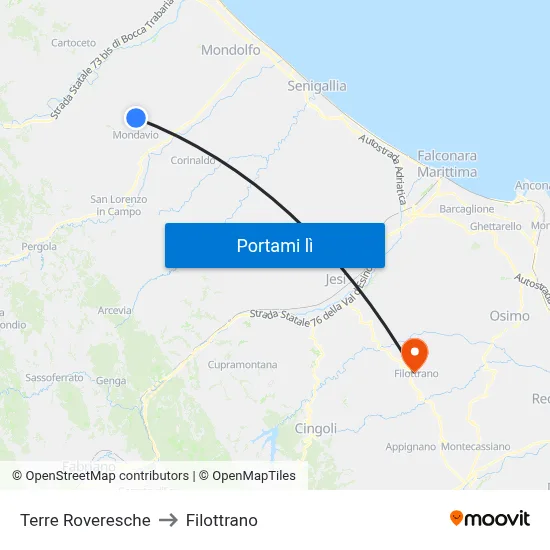 Terre Roveresche to Filottrano map