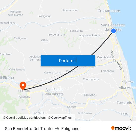 San Benedetto Del Tronto to Folignano map