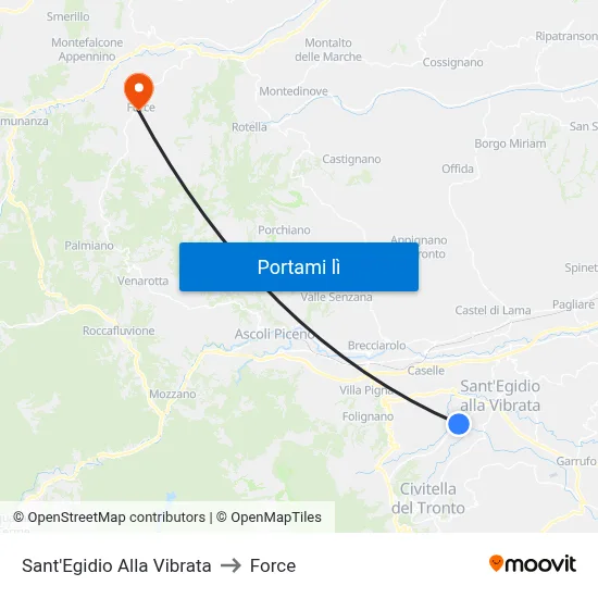 Sant'Egidio Alla Vibrata to Force map