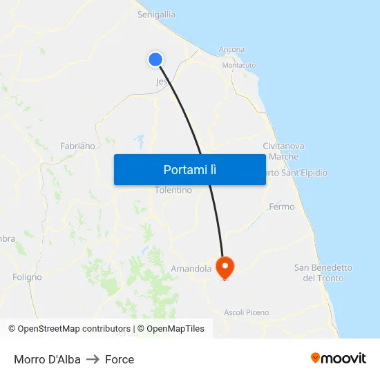 Morro D'Alba to Force map