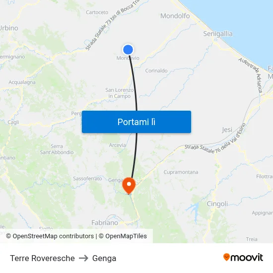Terre Roveresche to Genga map