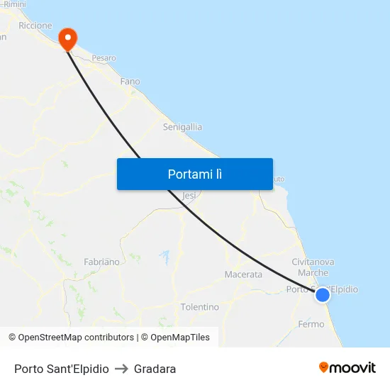 Porto Sant'Elpidio to Gradara map