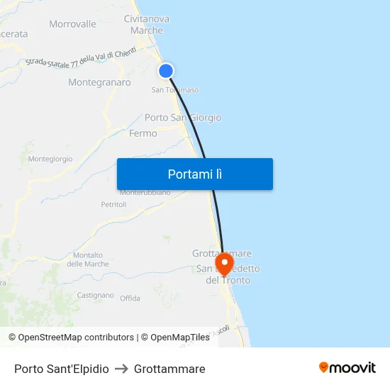 Porto Sant'Elpidio to Grottammare map