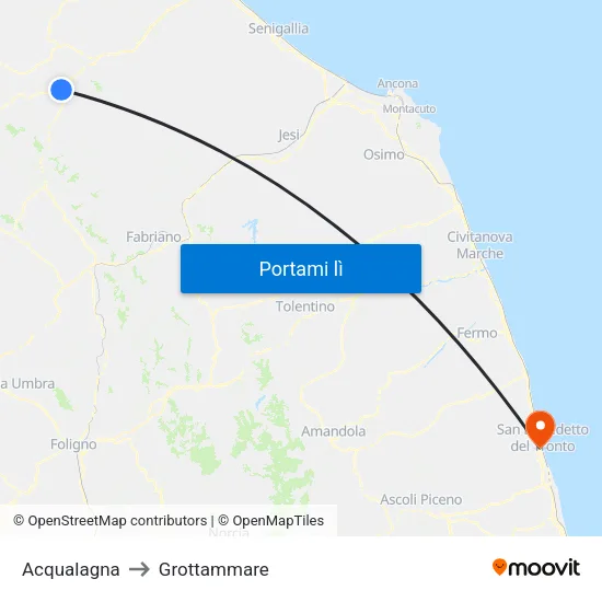 Acqualagna to Grottammare map