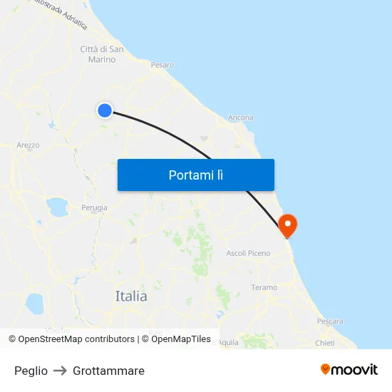 Peglio to Grottammare map