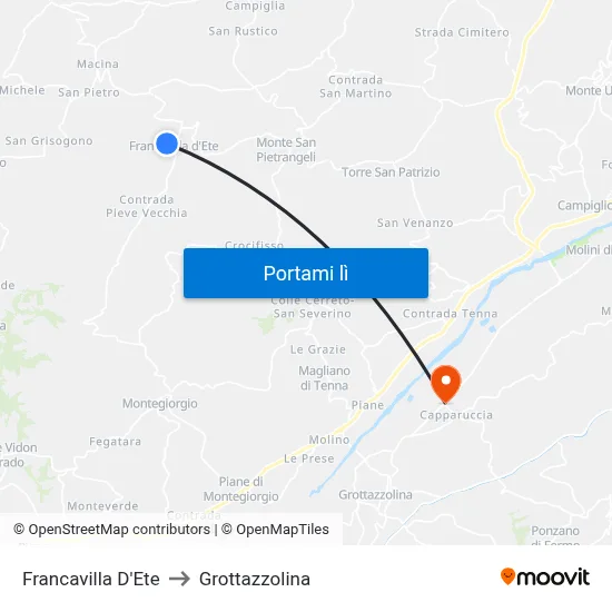 Francavilla D'Ete to Grottazzolina map