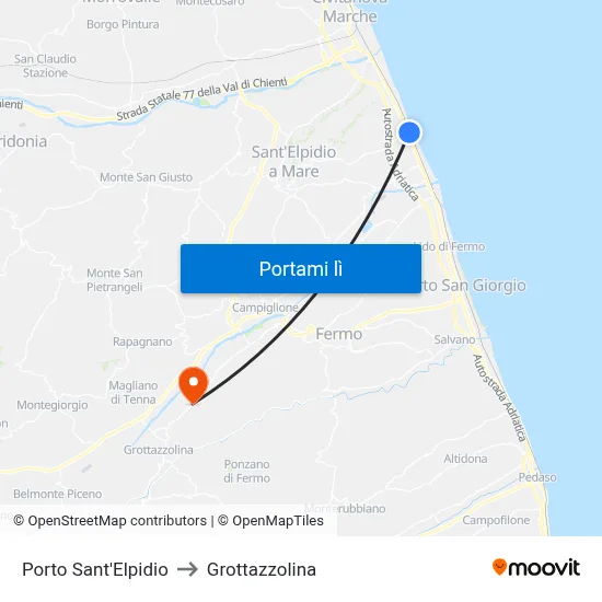 Porto Sant'Elpidio to Grottazzolina map