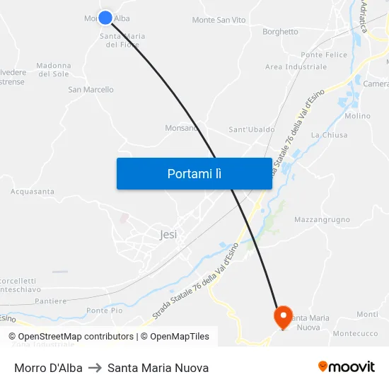 Morro D'Alba to Santa Maria Nuova map