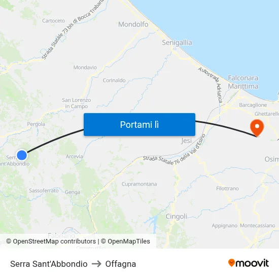 Serra Sant'Abbondio to Offagna map