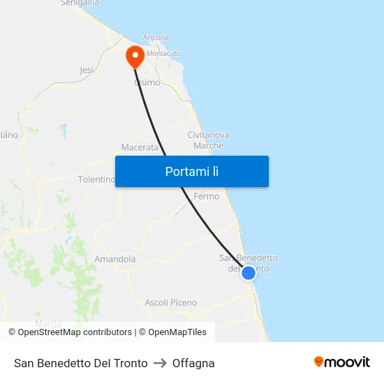 San Benedetto Del Tronto to Offagna map