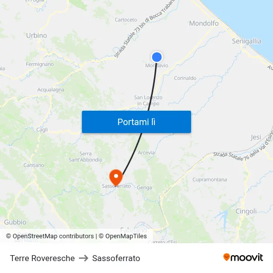 Terre Roveresche to Sassoferrato map
