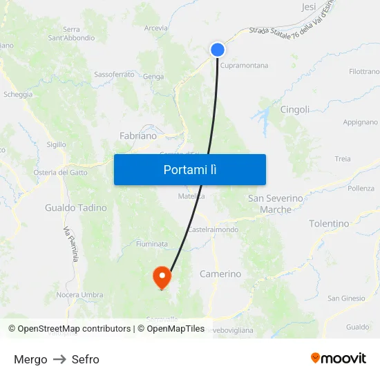 Mergo to Sefro map
