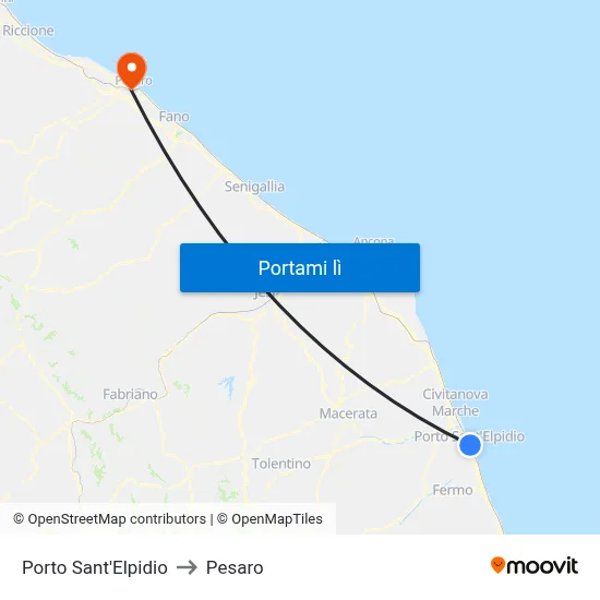 Porto Sant'Elpidio to Pesaro map