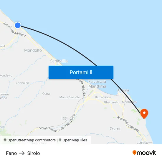 Fano to Sirolo map