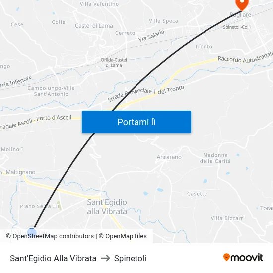 Sant'Egidio Alla Vibrata to Spinetoli map