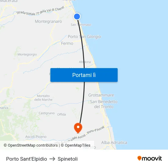 Porto Sant'Elpidio to Spinetoli map