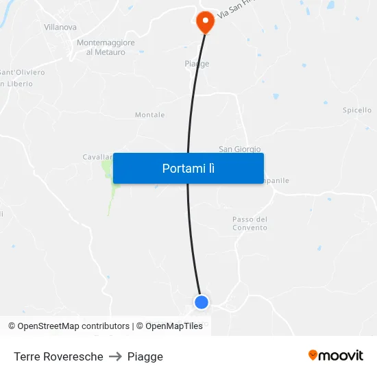 Terre Roveresche to Piagge map