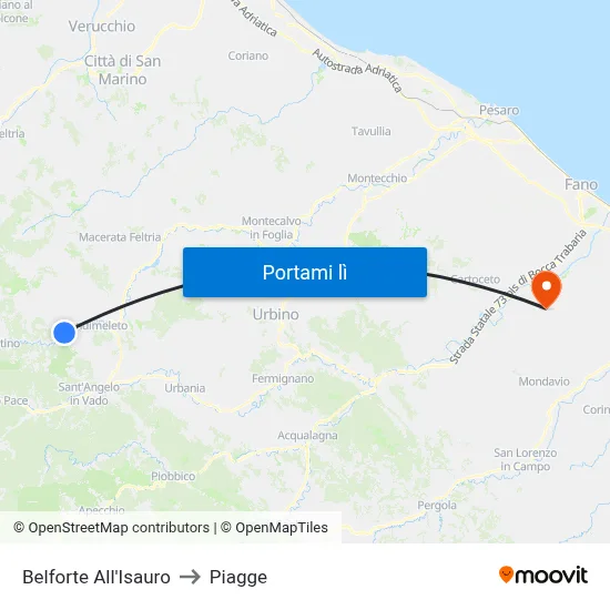 Belforte All'Isauro to Piagge map