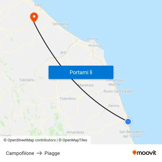 Campofilone to Piagge map