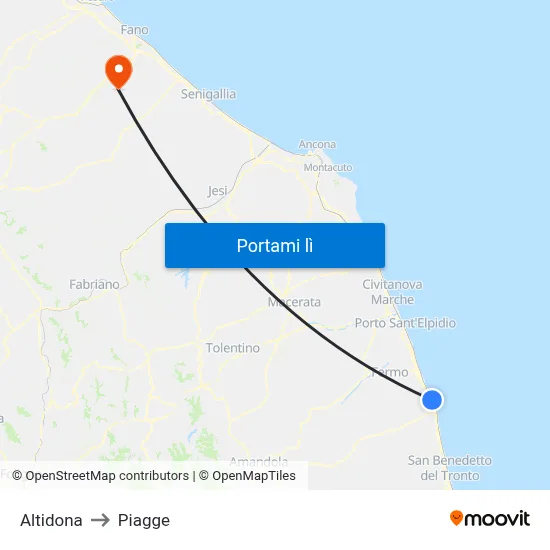 Altidona to Piagge map