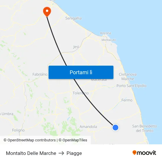 Montalto Delle Marche to Piagge map