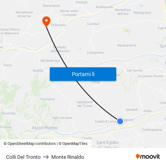 Colli Del Tronto to Monte Rinaldo map