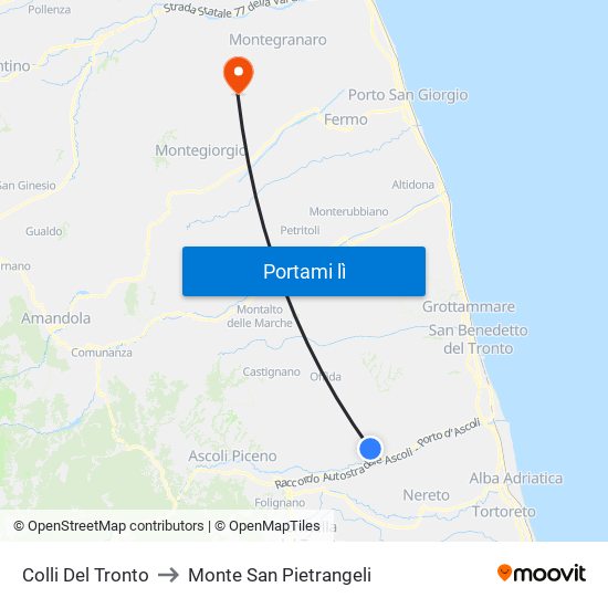 Colli Del Tronto to Monte San Pietrangeli map