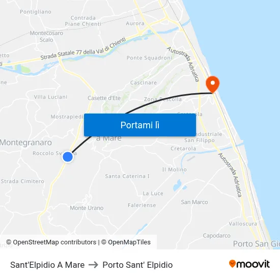 Sant'Elpidio A Mare to Porto Sant' Elpidio map