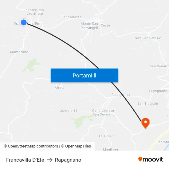 Francavilla D'Ete to Rapagnano map