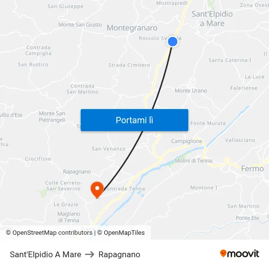 Sant'Elpidio A Mare to Rapagnano map