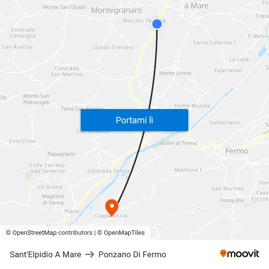 Sant'Elpidio A Mare to Ponzano Di Fermo map