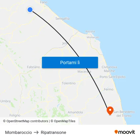 Mombaroccio to Ripatransone map