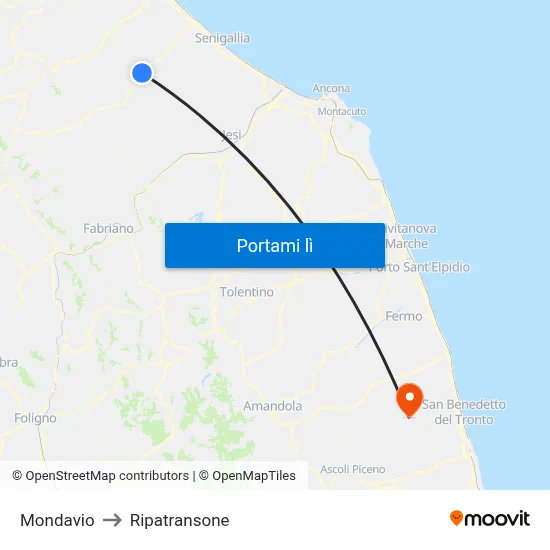Mondavio to Ripatransone map