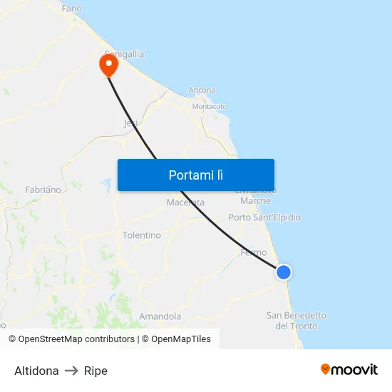 Altidona to Ripe map