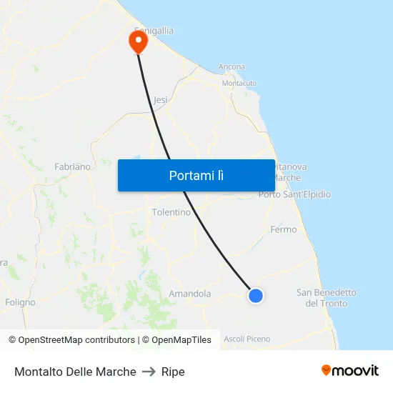 Montalto Delle Marche to Ripe map