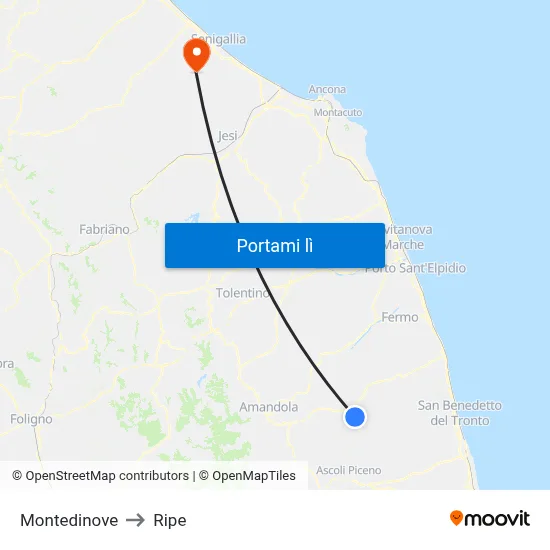 Montedinove to Ripe map