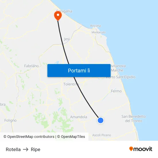 Rotella to Ripe map