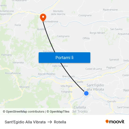 Sant'Egidio Alla Vibrata to Rotella map