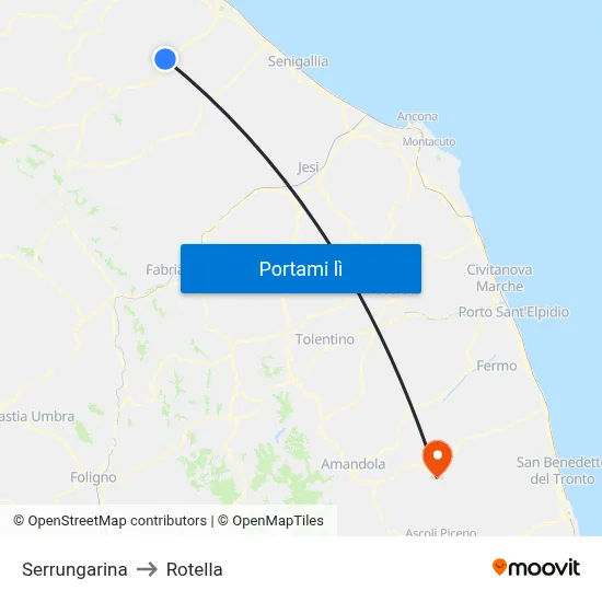 Serrungarina to Rotella map
