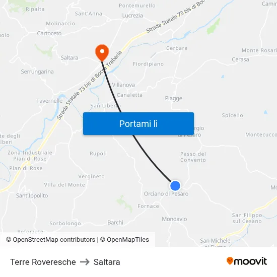 Terre Roveresche to Saltara map