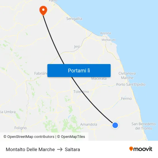 Montalto Delle Marche to Saltara map