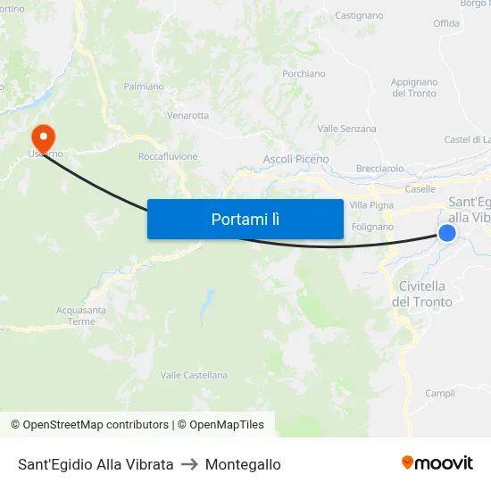 Sant'Egidio Alla Vibrata to Montegallo map