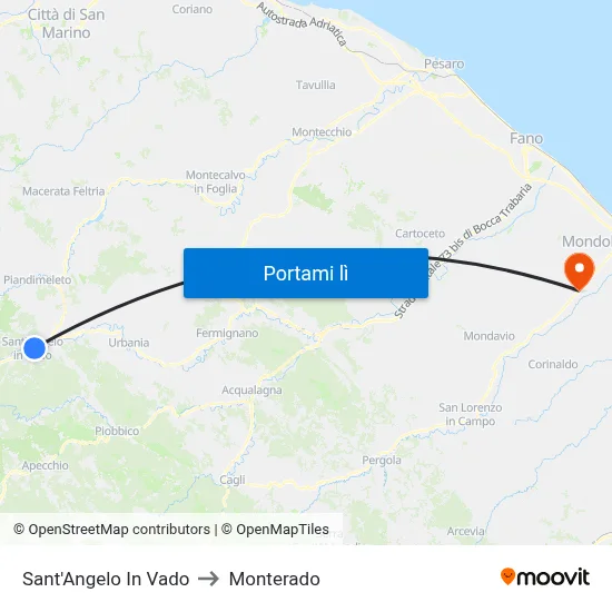 Sant'Angelo In Vado to Monterado map