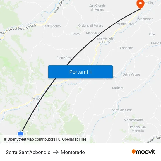 Serra Sant'Abbondio to Monterado map