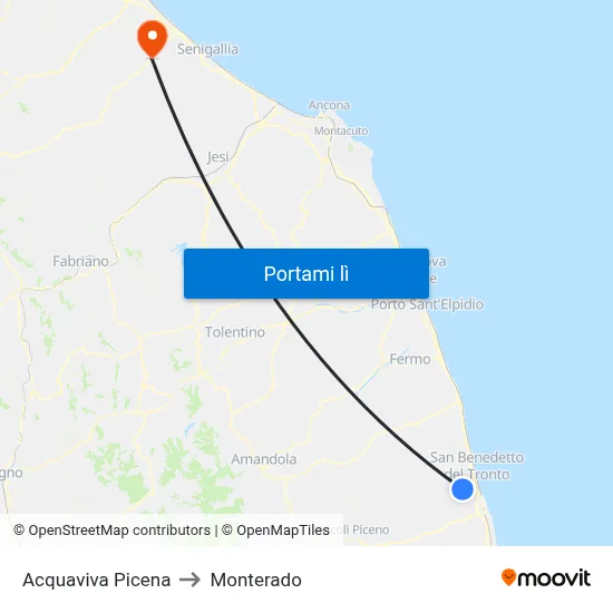 Acquaviva Picena to Monterado map