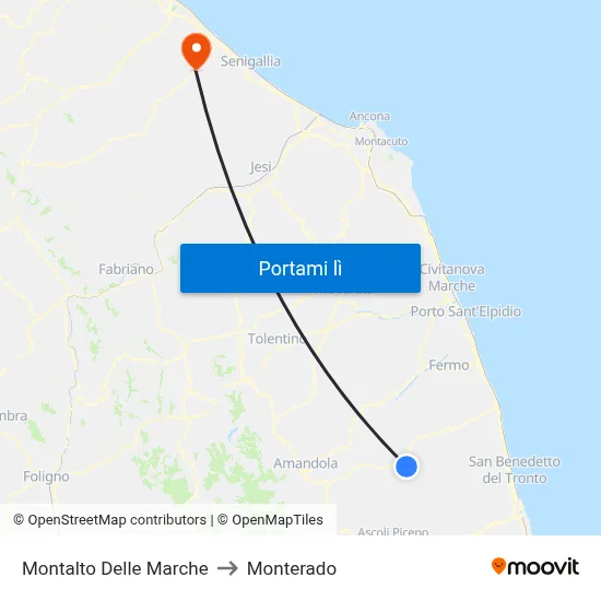 Montalto Delle Marche to Monterado map