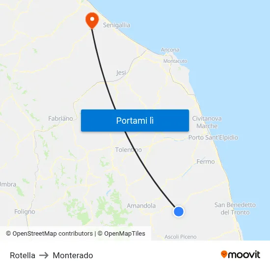 Rotella to Monterado map