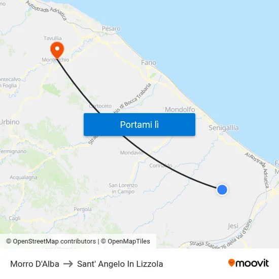Morro D'Alba to Sant' Angelo In Lizzola map
