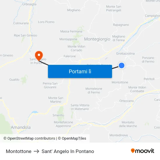 Montottone to Sant' Angelo In Pontano map
